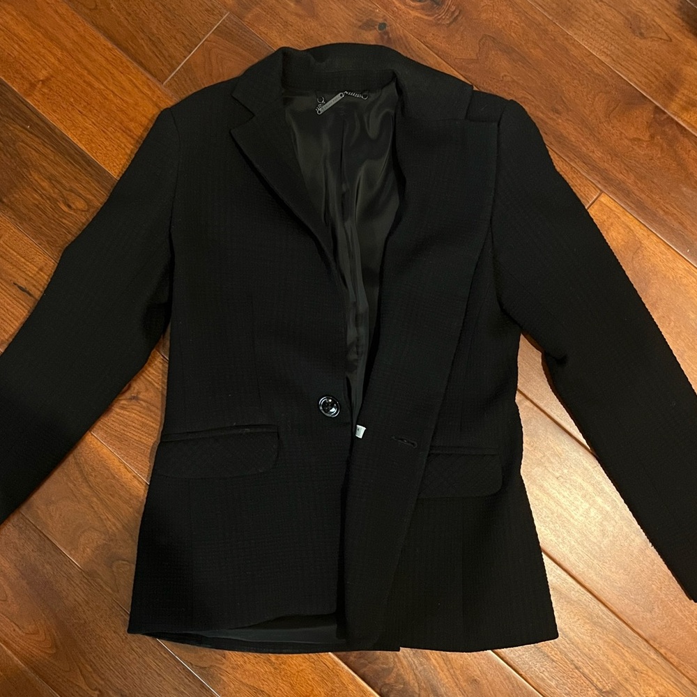 Trina Turk Habanero One Button Black Blazer
